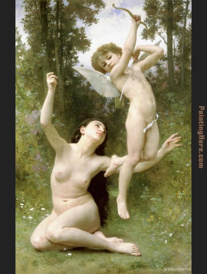William Bouguereau Love Takes Flight